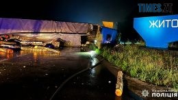 На Малинщині вантажівка з березовими колодами врізалася у бетонні блоки: у кабіні знаходилась родина з 5-річною дитиною