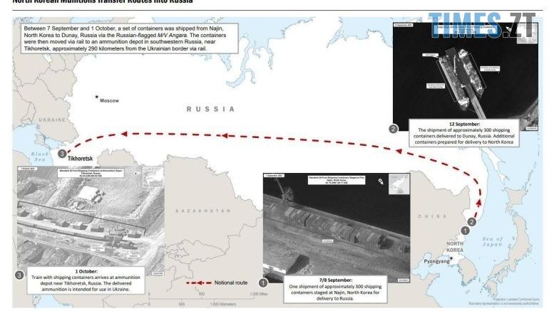 Північна Корея передала росії понад 1 тисячу контейнерів з військовим обладнанням та боєприпасами