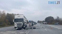 До уваги водіїв! Внаслідок ДТП на Житомирщині рух трасою Київ-Чоп частково ускладнений