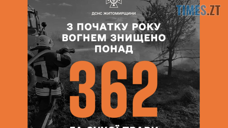 На Житомирщині з початку року зафіксовано понад 500 займань сухої рослинності