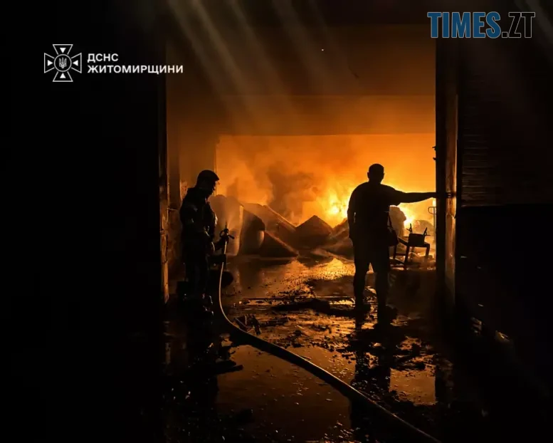 рятувальники в цеху по виробництву паливних брекетів, де спалахнула пожежа