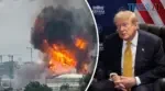 колаж: Дональд Трамп та вибухз вогнем
