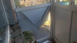 пошкоджений в результаті удару російського безпілотника балкон у Житомирі