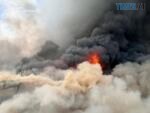 дим після прильоту російського безпілотника