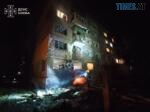 пошкоджений в результаті удару російських терористів житловий будинок у Києві
