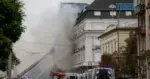 Влучання російського дрона в будівлю СБУ в Києві